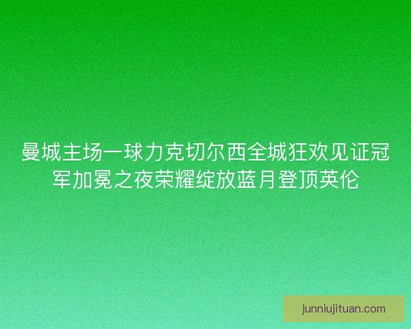 曼城主场一球力克切尔西全城狂欢见证冠军加冕之夜荣耀绽放蓝月登顶英伦